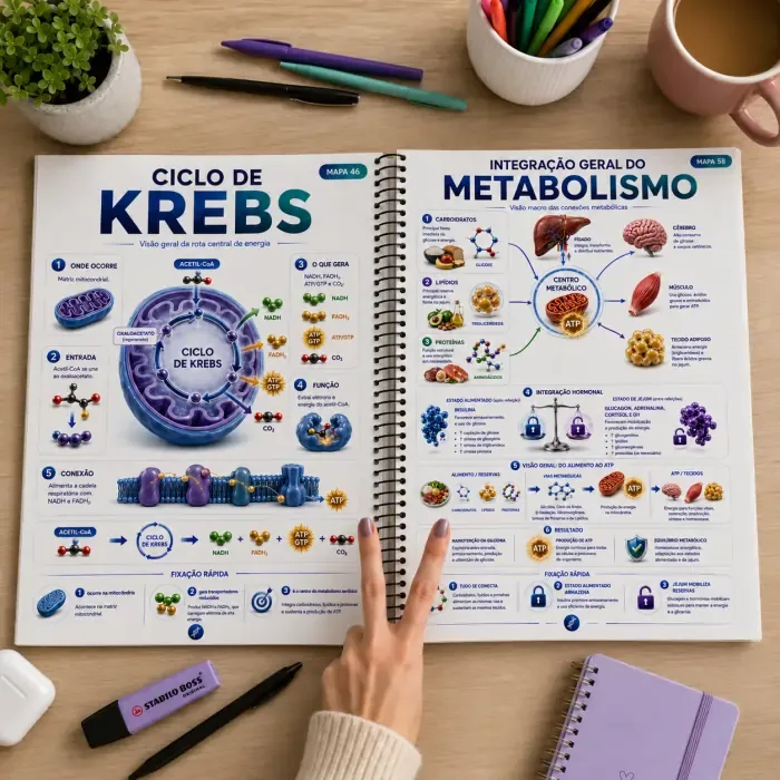 Mapa visual de Bioquímica apresentado em uso
